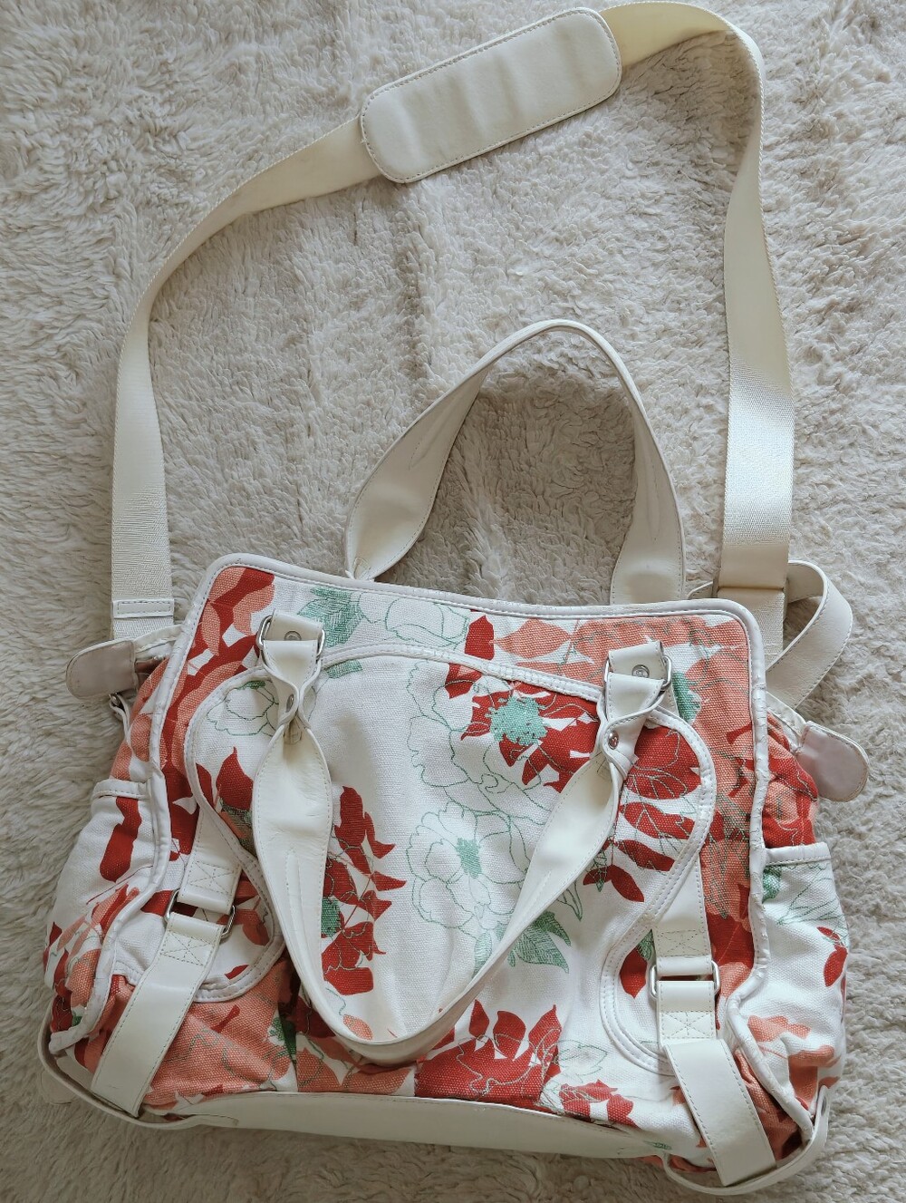Rare Vintage Lululemon Secret Garden Floral Canvas Carryall Duffel Bag Travel